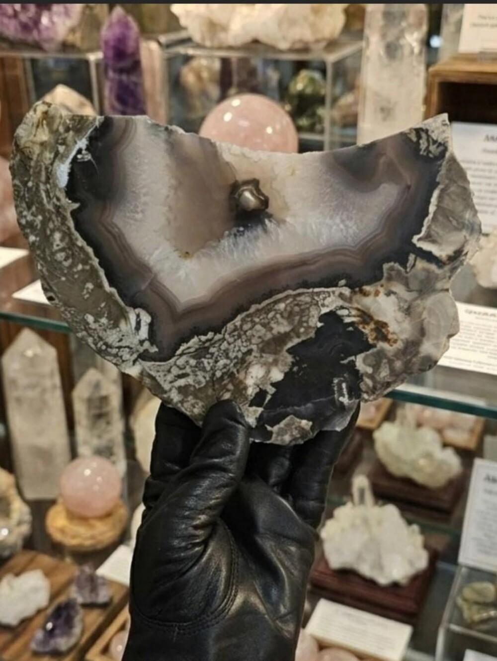 ✨️BIG 8" Brazilian Banded Agate Statement Slab-UV Reactive-NEW-OFFERS OK✨️